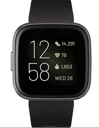 Fitbit Versa 2 Alexa entegre Akıllı Saat Siyah/Karbon Alüminyum